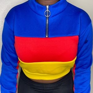 Long sleeve sweater zipper neck